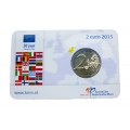 Coincard Pays Bas 2015 Drapeau -   Description:   Coincard de 2€ Pays Bas 2015 sur le thème du 30e anniversaire du drapeau Eu