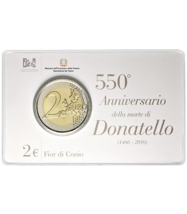 Cartão de Moeda Itália 2016 Donatello 13,95