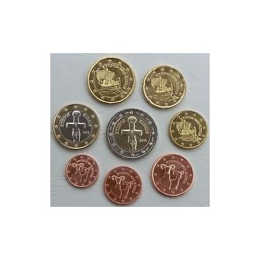 Serie Chypre 2015 -   Description:   Série Chypre 2015 de huits pièces de circulation courante de la 1 cent à la 2 euros. Ti