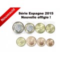 Série Espagne 2015 Felipe VI - Série de  8  pièces réunissant la 1 cent à 2 euros  Espagne  2015 incluant les pièces de 1€ et 2€