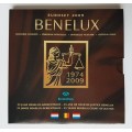 BU BENELUX 2009 - 3 séries complètes millésimées 2009 de 1 cent à 2 euro des Pays-Bas, de la Belgique et du Luxembourg ainsi qu'