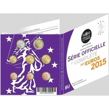 Coffret brillant universel France 2015 - Description Coffret BU année 2015 comprenant une série de 8 pièces de 1 cent à 2 Eu