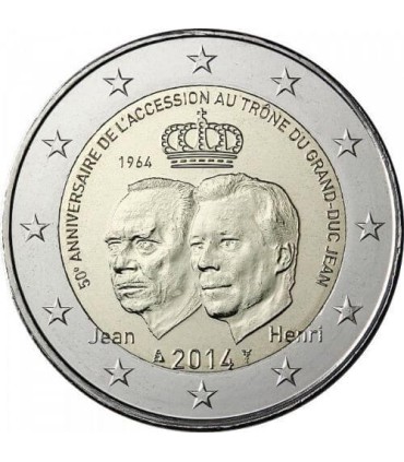 2 euro herdenkingsspeld Luxemburg 2014 Groothertog Jean € 4,95