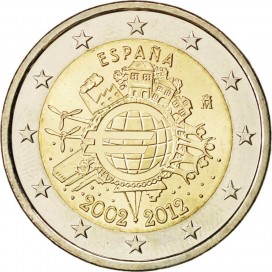2€ "10 years of the euro" Spain 2012