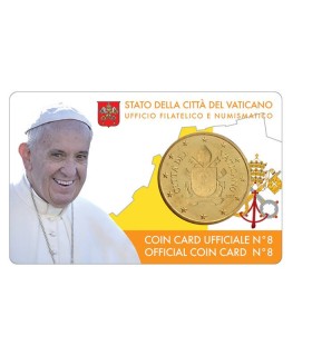 Cartão de moedas de 50 cêntimos Vaticano 2017 € 10,50