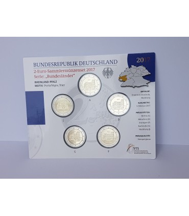 5 x 2 euro Duitsland 2017 BU € 22,90