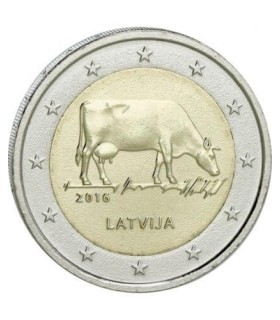 2 euros Letonia 2016 Industria láctea 4,89 euros