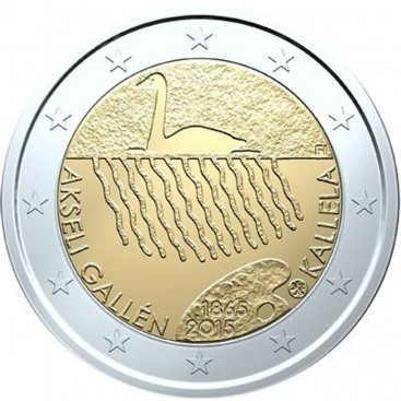 2 Euro Finlande 2015 Akseli Gallen - Description:Pièce de 2 Euro Commémorative sur le thème du 150e anniversaire de la naiss
