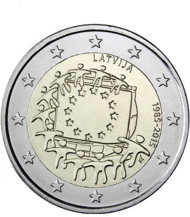 2 Euro Lettland 2015 Flagge  5,45 €