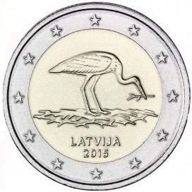 2 euro Lettonie 2015 Cigogne