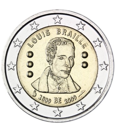 2 euros LOUIS BRAILLE Bélgica 2009 6,50 euros