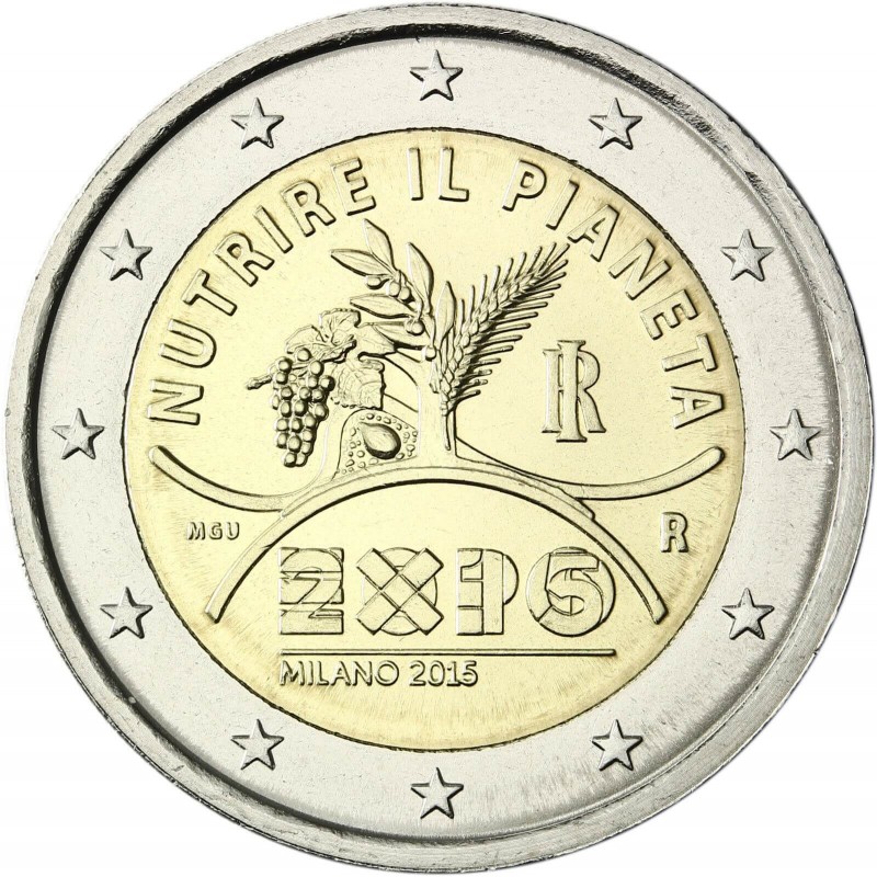 2 Euro Italie 2015 - Exposition de Milan - Le Comptoir de l'Euro