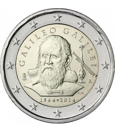 2 euros conmemorativa Italia 2014-Galileo 4,90 euros