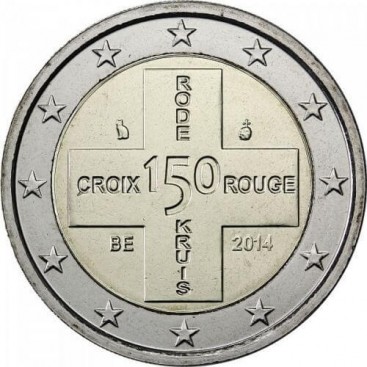 2 euro commémorative Belgique croix rouge 2014