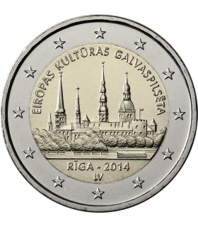 2 Euro LETLAND 2014 De hoofdstad Riga € 5,19