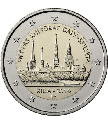 2 Euro LETLAND 2014 De hoofdstad Riga € 5,19