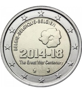 2 Euro BELGIO 2014 Guerra mondiale 1914  4,99 €