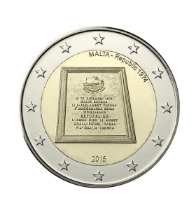 2 Euro Malta 2015 -Repubblica 1974  7,19 €