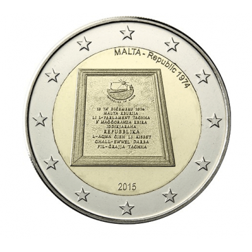 2 Euro Malte 2015 -Republique 1974