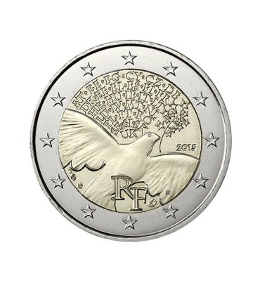 2 Euro Francia 2015 - 70 años de Paz €4.89