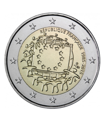 2 Euro Frankrijk 2015 Vlag €4,10
