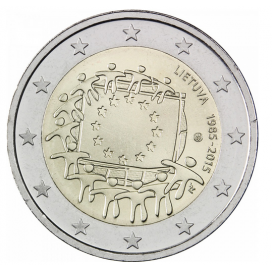 2 Euro Lituanie 2015 Drapeau