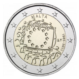 2 Euro Malta 2015 Flag