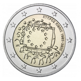 2 Euro Chypre 2015 Drapeau