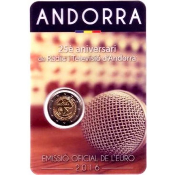2 Euros commémorative BU Andorre 2016 Coin Card - Accord Douanier