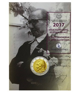 2 Euro Coincard Grécia 2017 Nikos Kazantzakis 14,90