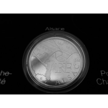 10 Euro ALSACE - caractéristiques   Diamètre: 29,00 mm Poids: 10,00 g Métal: Argent 925/1000 Faciale: 10 € Qualité: UNC Tirage: 