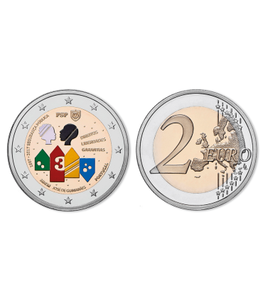 Moneta BE 2 Euro Portogallo 2017 150 anni Polizia Pubblica Sicurezza  694,95 €