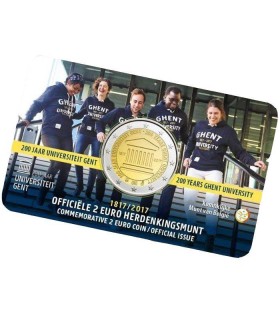 Moeda flamenga 2 euros Bélgica 2017 Universidade de Ghent 15,50