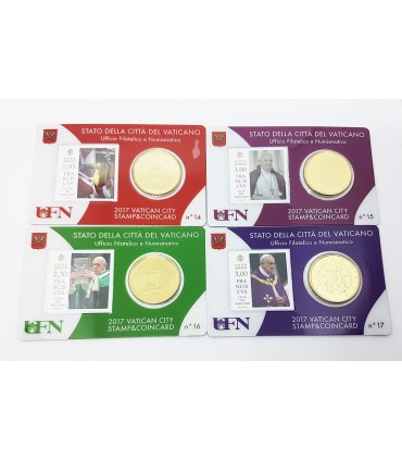 4 x cartão de moedas Vaticano 2017 30,95