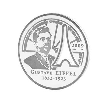 10 Euro ARG Gustave Eiffel 2009 - BE - Auteur: Atelier de GravurePoids: 22,20 g 0,78 ozDiamètre: 37 mm 1,46 inchTirage: 