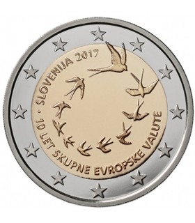 2 Euro Eslovénia 2017 10º aniversário do Euro €4,49