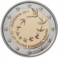 2 Euro Slovénie 2017 10E Anniversaire de L'Euro - 2 Euro commémorative Slovénie 2017 -  10 ans de l'Euro en Slovenie Descriptio