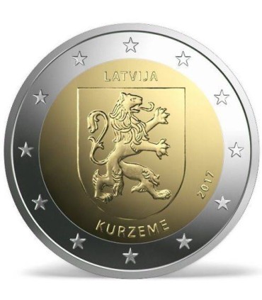 Moeda de 2 euros Letónia 2017 O brasão de armas de Kurzeme 14,95