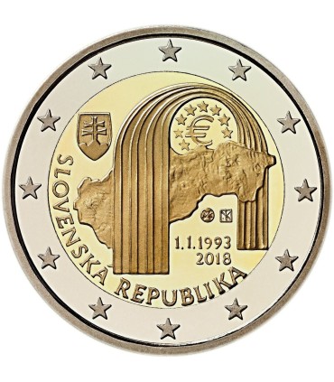 2 Euro Eslováquia 2018 25 anos da República da Eslováquia € 4,49