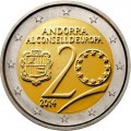 2 euro Andorre 2014 - 2 € commémorative Andorre 2014 en Coincard officielle  Brillant universel sur le thème du  20ème Anniversa