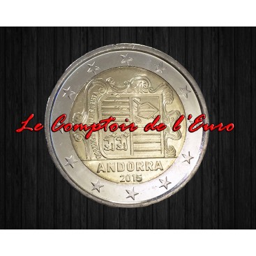 2 Euros Andorre courante 2015 - Pièce de 2 Euros Andorre courante 2015 - Le Comptoir de l'Euro 2 Euros Courante Andorre 2015 