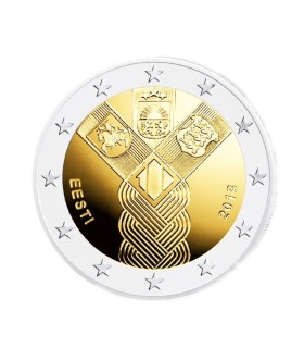 2 Euro Estónia 2018 - 100 anos dos Estados Bálticos 4,89