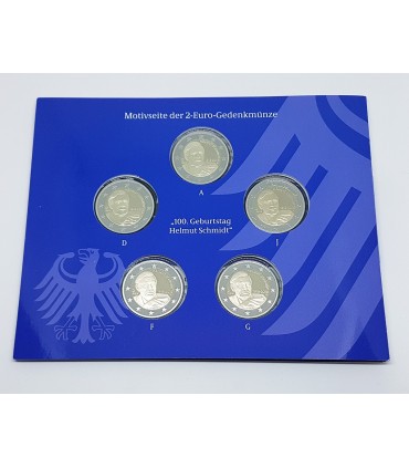 5 x 2 euro Duitsland Helmut Schmidt 2018 BE € 34,90