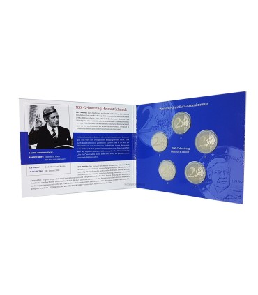 5 x 2 euro Duitsland Helmut Schmidt 2018 BE € 34,90