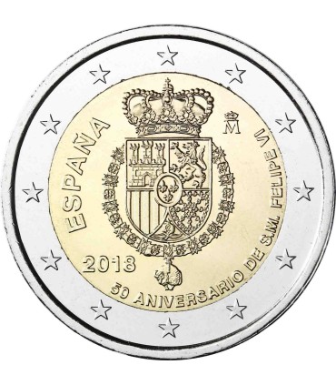 2 Euro España 2018 50 cumpleaños del Rey FELIPE VI € 27,95