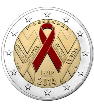2 euro herdenkingskaart BE Frankrijk 2014-SIDA € 249,00