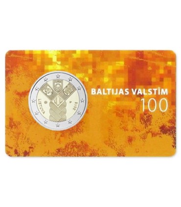 Muntkaart 2 Euro Letland 2018 - 100 jaar Baltische Staten €17,95