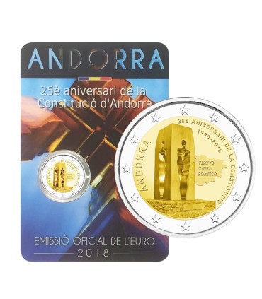 2 euros Andorra 2018 25º aniversário da Constituição do Principado de Andorra € 26,45