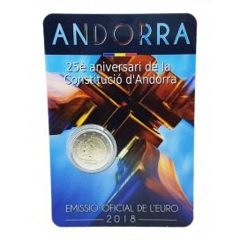 2 Euro Andorre 2018 25e anniversaire de la Constitution de la Principauté d’Andorre