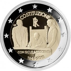 2 Euro Italie 2018 70 ans de la Constitution Italienne